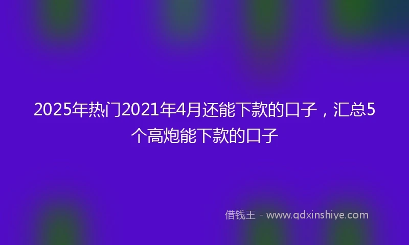 2025年热门2021年4月还能下款的口子，汇总5个高炮能下款的口子
