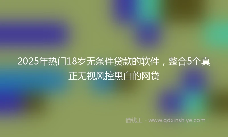 2025年热门18岁无条件贷款的软件，整合5个真正无视风控黑白的网贷