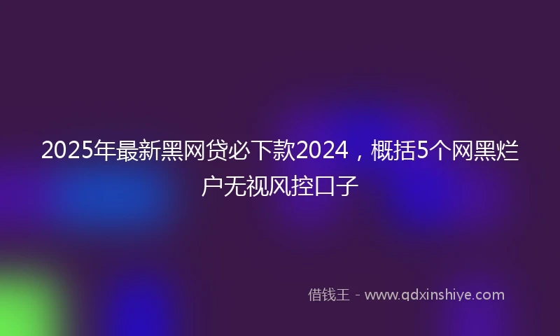 2025年最新黑网贷必下款2024，概括5个网黑烂户无视风控口子
