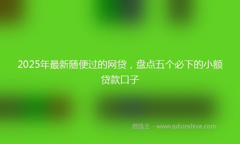 2025年最新随便过的网贷，盘点五个必下的小额贷款口子