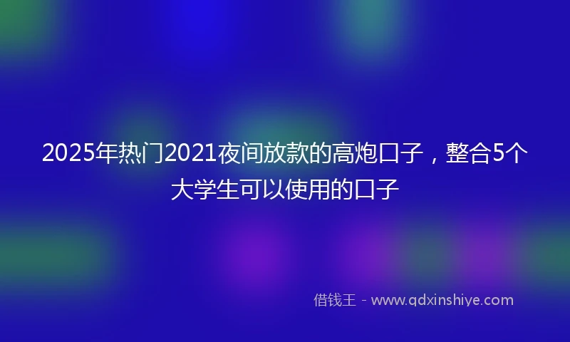 2025年热门2021夜间放款的高炮口子，整合5个大学生可以使用的口子