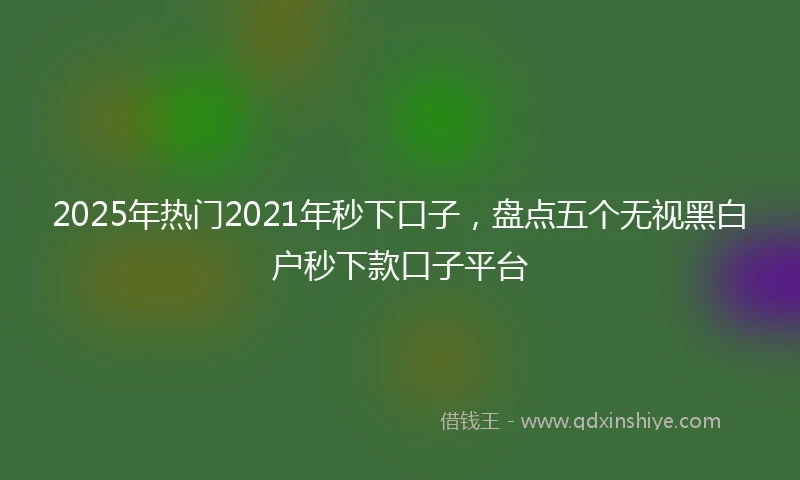 2025年热门2021年秒下口子，盘点五个无视黑白户秒下款口子平台