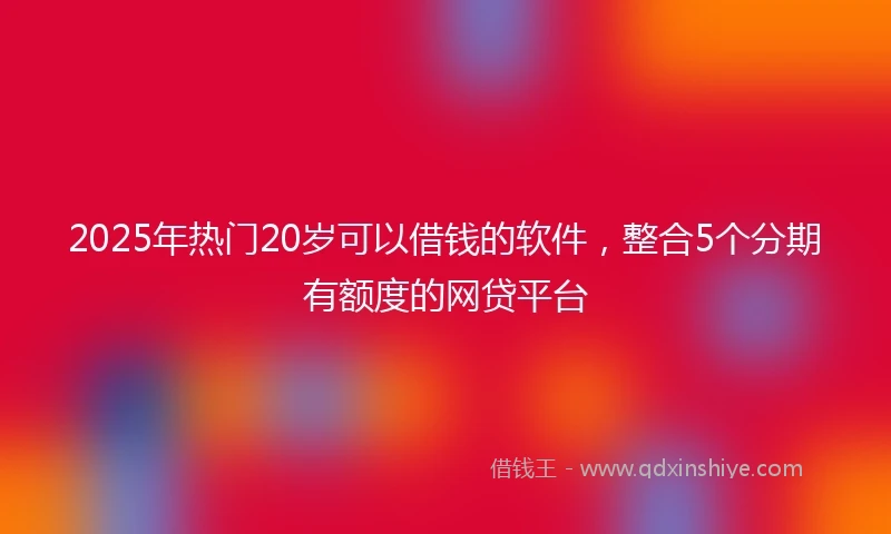 2025年热门20岁可以借钱的软件，整合5个分期有额度的网贷平台