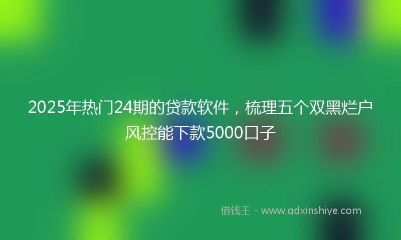 2025年热门24期的贷款软件，梳理五个双黑烂户风控能下款5000口子