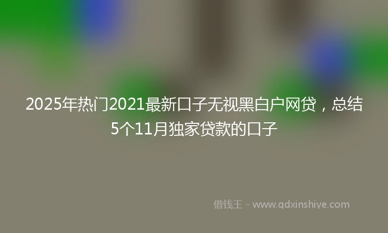 2025年热门2021最新口子无视黑白户网贷，总结5个11月独家贷款的口子
