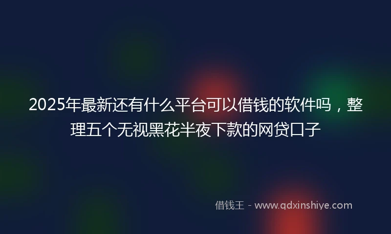 2025年最新还有什么平台可以借钱的软件吗，整理五个无视黑花半夜下款的网贷口子