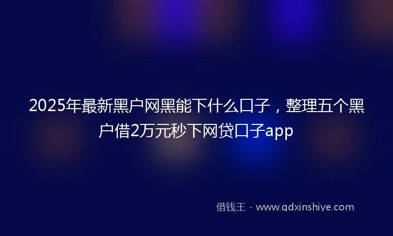 2025年最新黑户网黑能下什么口子，整理五个黑户借2万元秒下网贷口子app
