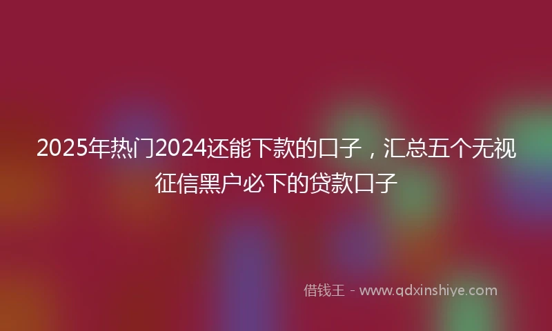 2025年热门2024还能下款的口子，汇总五个无视征信黑户必下的贷款口子