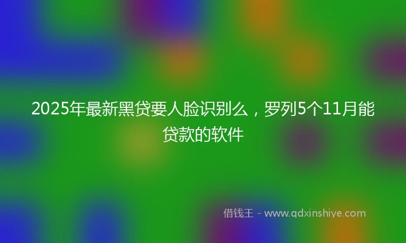 2025年最新黑贷要人脸识别么，罗列5个11月能贷款的软件