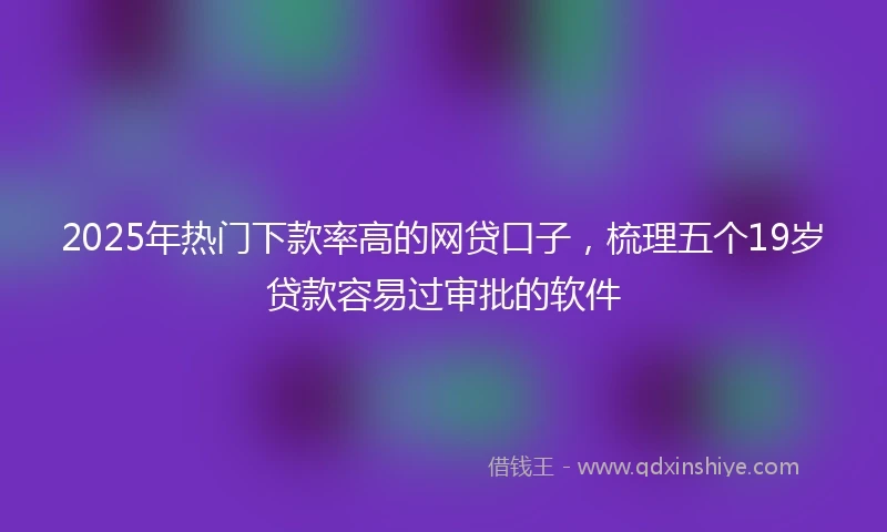 2025年热门下款率高的网贷口子，梳理五个19岁贷款容易过审批的软件