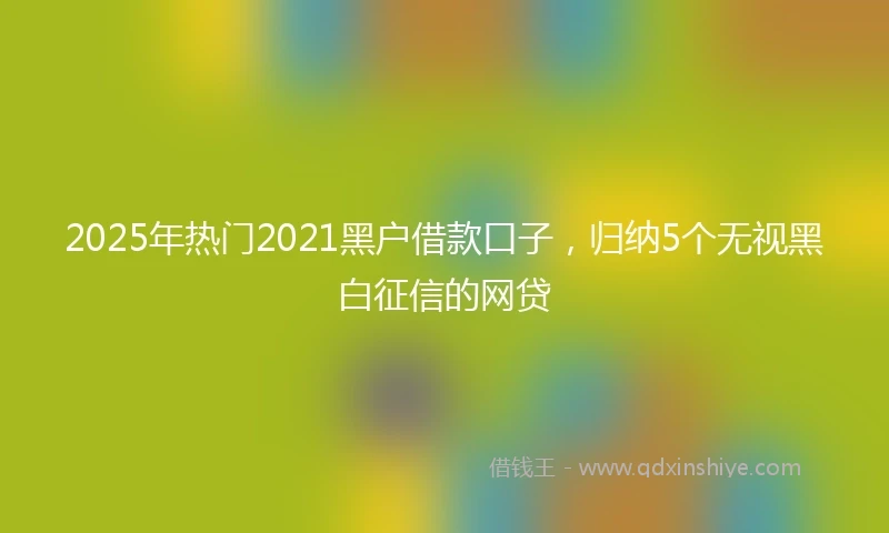 2025年热门2021黑户借款口子，归纳5个无视黑白征信的网贷