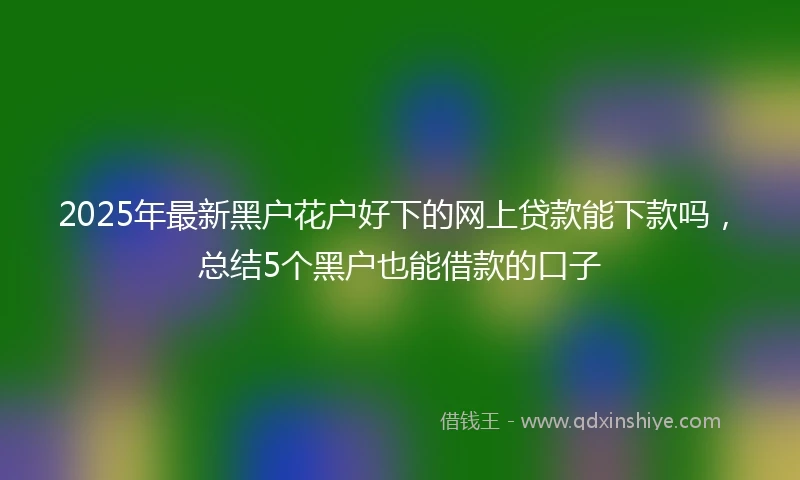 2025年最新黑户花户好下的网上贷款能下款吗，总结5个黑户也能借款的口子