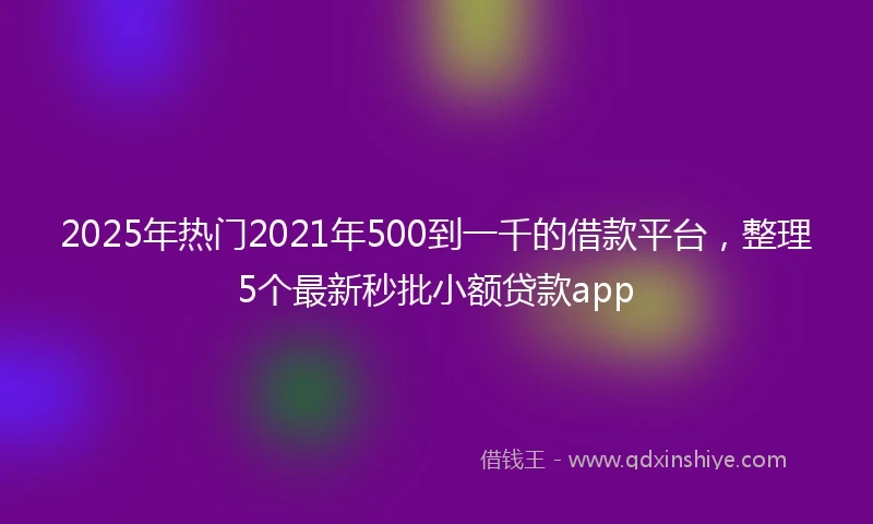 2025年热门2021年500到一千的借款平台，整理5个最新秒批小额贷款app