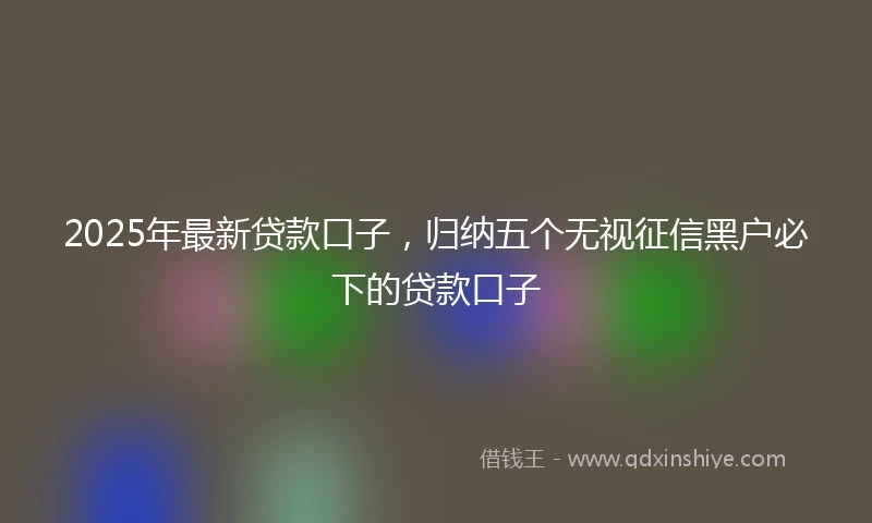 2025年最新贷款口子，归纳五个无视征信黑户必下的贷款口子