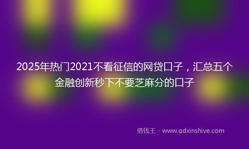 2025年热门2021不看征信的网贷口子，汇总五个金融创新秒下不要芝麻分的口子
