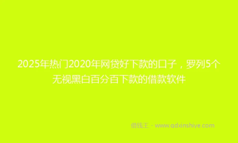 2025年热门2020年网贷好下款的口子，罗列5个无视黑白百分百下款的借款软件