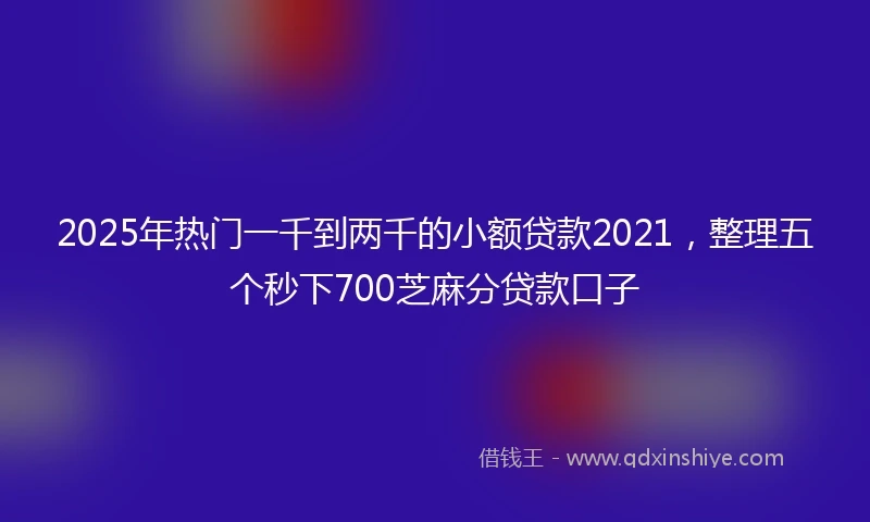2025年热门一千到两千的小额贷款2021，整理五个秒下700芝麻分贷款口子
