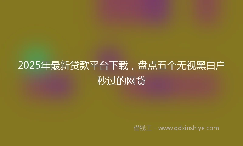 2025年最新贷款平台下载，盘点五个无视黑白户秒过的网贷