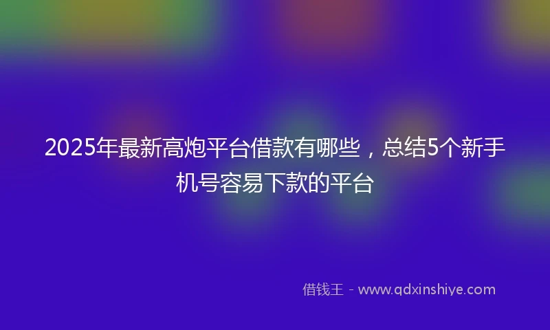 2025年最新高炮平台借款有哪些，总结5个新手机号容易下款的平台