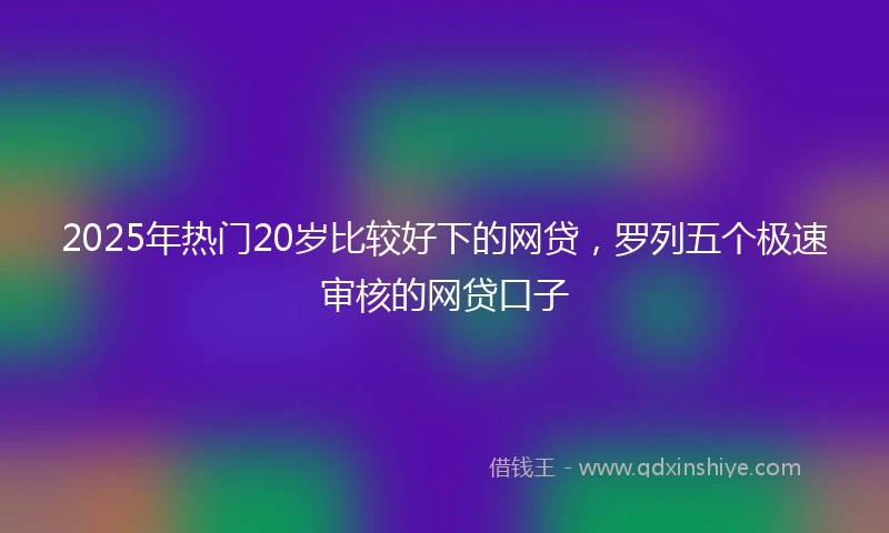 2025年热门20岁比较好下的网贷，罗列五个极速审核的网贷口子