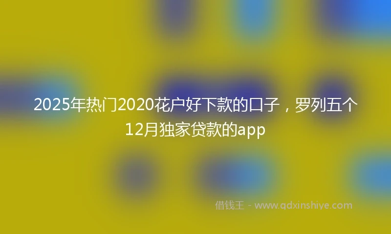 2025年热门2020花户好下款的口子，罗列五个12月独家贷款的app