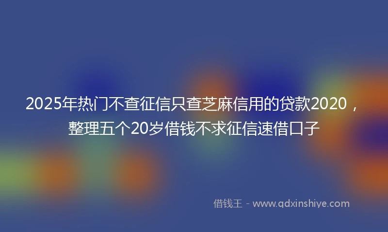 2025年热门不查征信只查芝麻信用的贷款2020，整理五个20岁借钱不求征信速借口子