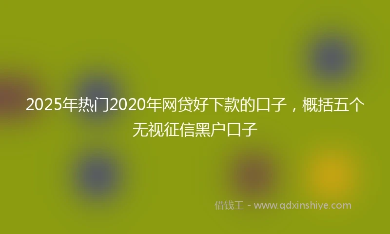 2025年热门2020年网贷好下款的口子，概括五个无视征信黑户口子