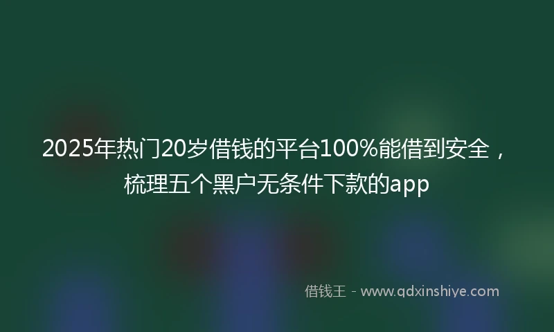 2025年热门20岁借钱的平台100%能借到安全，梳理五个黑户无条件下款的app