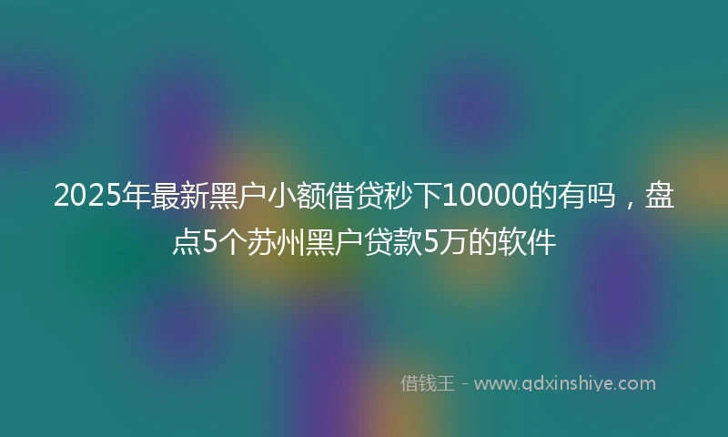 2025年最新黑户小额借贷秒下10000的有吗，盘点5个苏州黑户贷款5万的软件