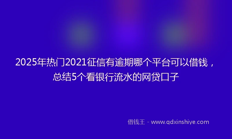 2025年热门2021征信有逾期哪个平台可以借钱，总结5个看银行流水的网贷口子