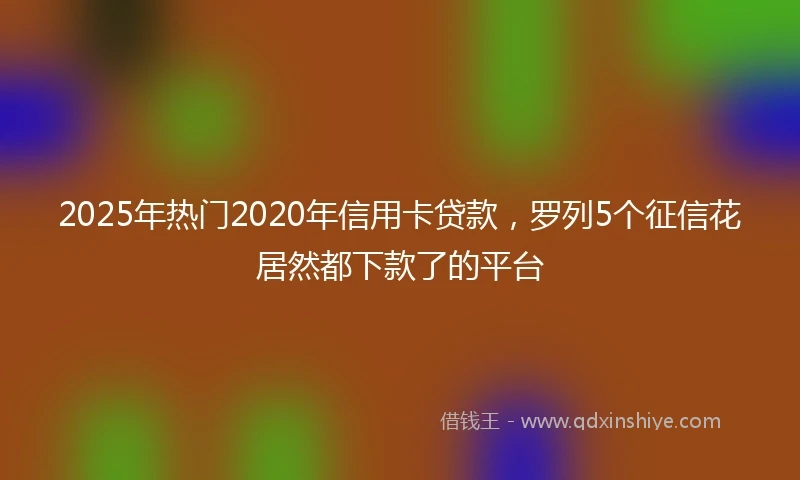 2025年热门2020年信用卡贷款，罗列5个征信花居然都下款了的平台