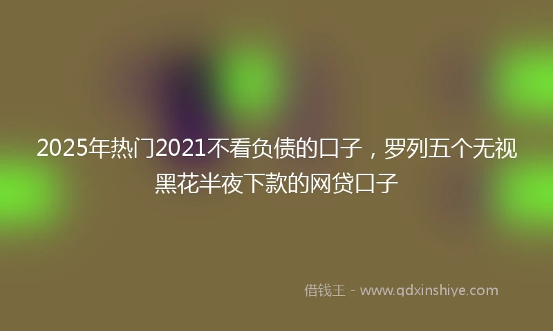 2025年热门2021不看负债的口子，罗列五个无视黑花半夜下款的网贷口子