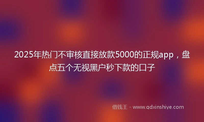 2025年热门不审核直接放款5000的正规app，盘点五个无视黑户秒下款的口子