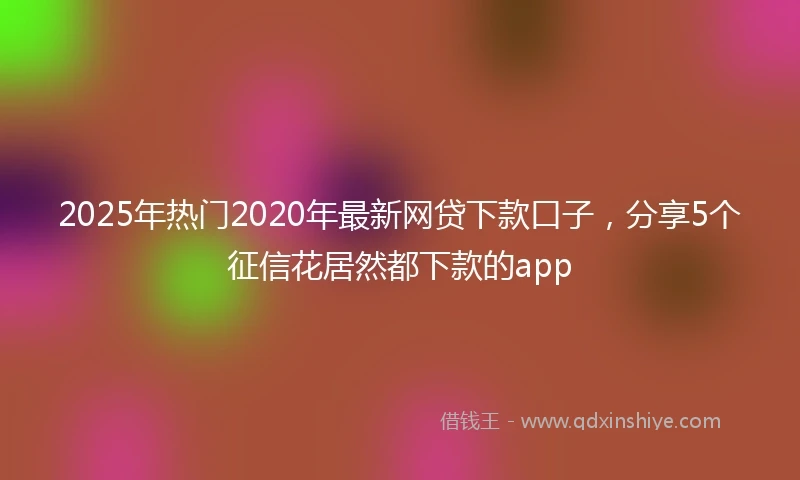 2025年热门2020年最新网贷下款口子，分享5个征信花居然都下款的app