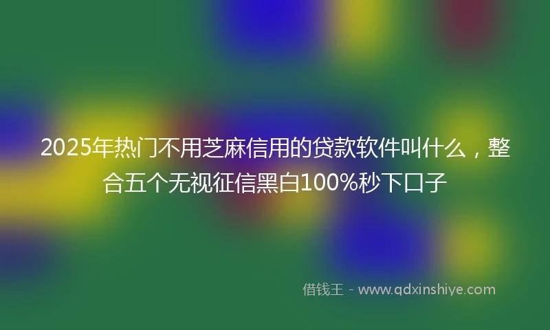 2025年热门不用芝麻信用的贷款软件叫什么，整合五个无视征信黑白100%秒下口子