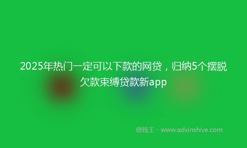 2025年热门一定可以下款的网贷，归纳5个摆脱欠款束缚贷款新app