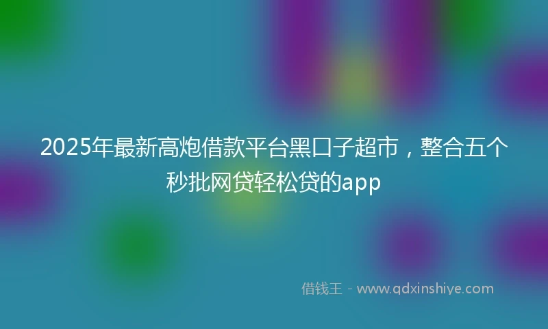 2025年最新高炮借款平台黑口子超市，整合五个秒批网贷轻松贷的app
