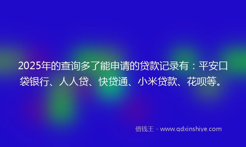 2025年的查询多了能申请的贷款记录有：平安口袋银行、人人贷、快贷通、小米贷款、花呗等。