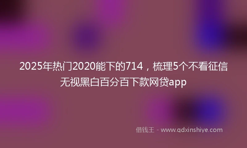 2025年热门2020能下的714，梳理5个不看征信无视黑白百分百下款网贷app