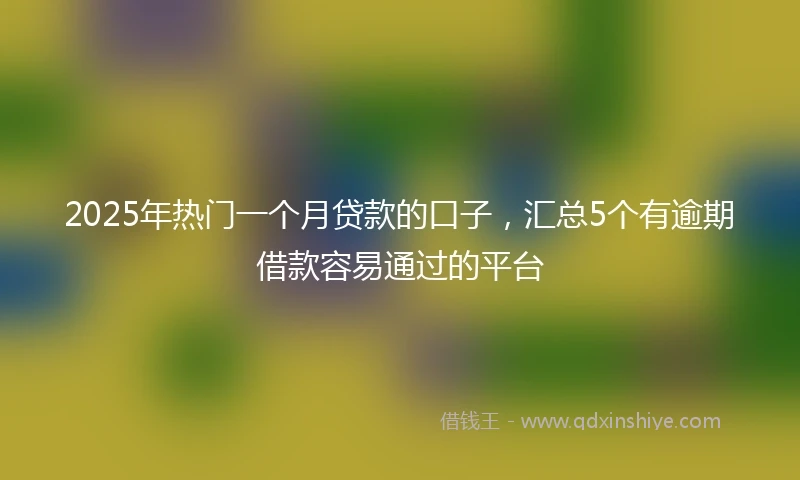 2025年热门一个月贷款的口子，汇总5个有逾期借款容易通过的平台