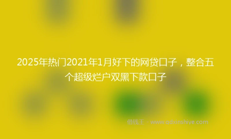2025年热门2021年1月好下的网贷口子，整合五个超级烂户双黑下款口子