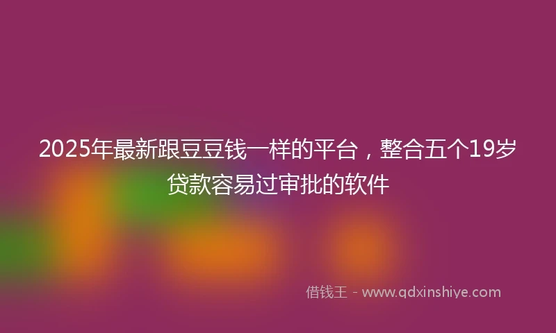 2025年最新跟豆豆钱一样的平台，整合五个19岁贷款容易过审批的软件