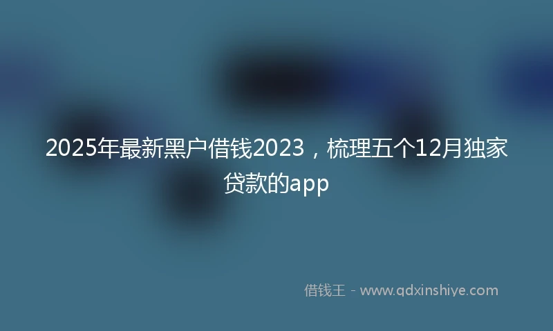 2025年最新黑户借钱2023，梳理五个12月独家贷款的app