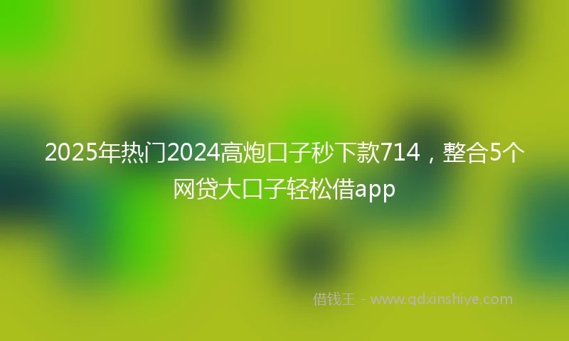 2025年热门2024高炮口子秒下款714，整合5个网贷大口子轻松借app