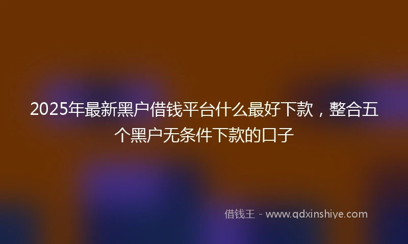 2025年最新黑户借钱平台什么最好下款，整合五个黑户无条件下款的口子