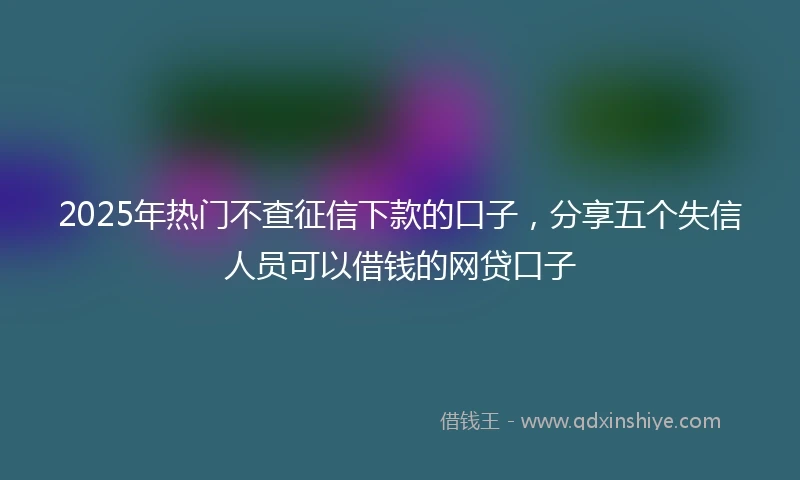 2025年热门不查征信下款的口子，分享五个失信人员可以借钱的网贷口子