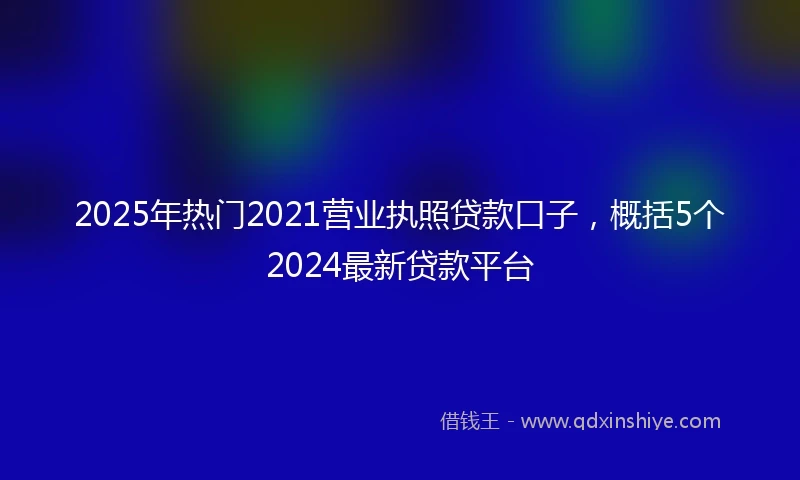 2025年热门2021营业执照贷款口子，概括5个2024最新贷款平台