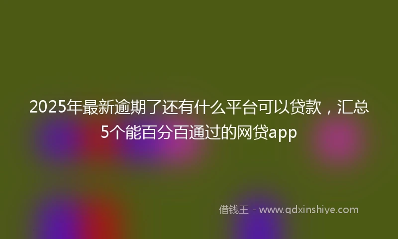 2025年最新逾期了还有什么平台可以贷款，汇总5个能百分百通过的网贷app