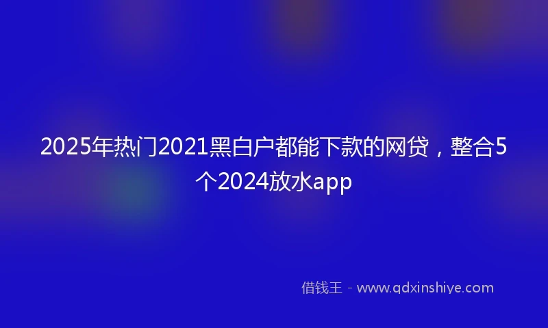2025年热门2021黑白户都能下款的网贷，整合5个2024放水app
