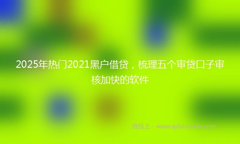 2025年热门2021黑户借贷，梳理五个审贷口子审核加快的软件